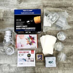 Complete Kit for Bath Bomb DIY Making with Heat Gun, Molds, Mica Powder, Bags